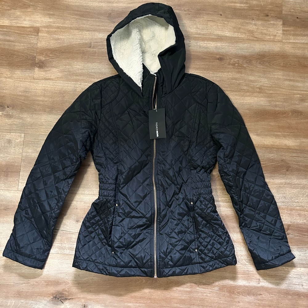 Fashion Nova Quilted Jacket in Black